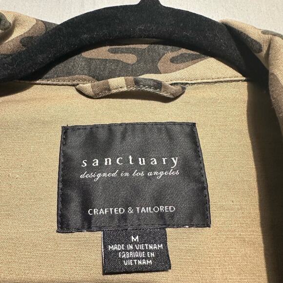 Sanctuary Jacket Womens Medium Green Camouflage Button Military Grunge Bohemian - Picture 2 of 8